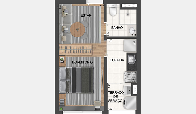 Fit Casa Alto do Ipiranga - Planta do Studio