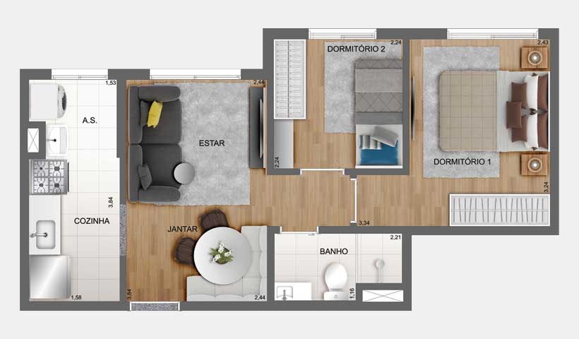 Fit Casa Brás – Apto. de 38 m²