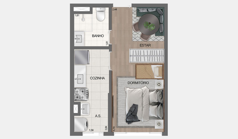 Fit Casa Estação José Bonifácio – Studio de 26 m²