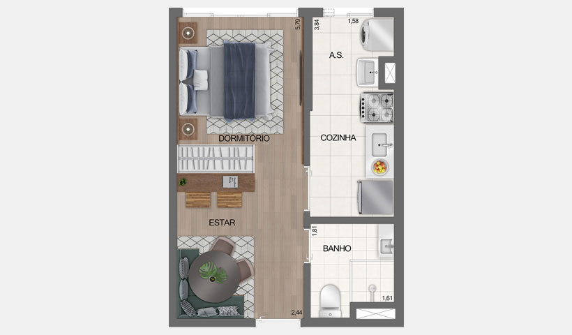 Fit Casa Estação José Bonifácio – Studio de 26 m²